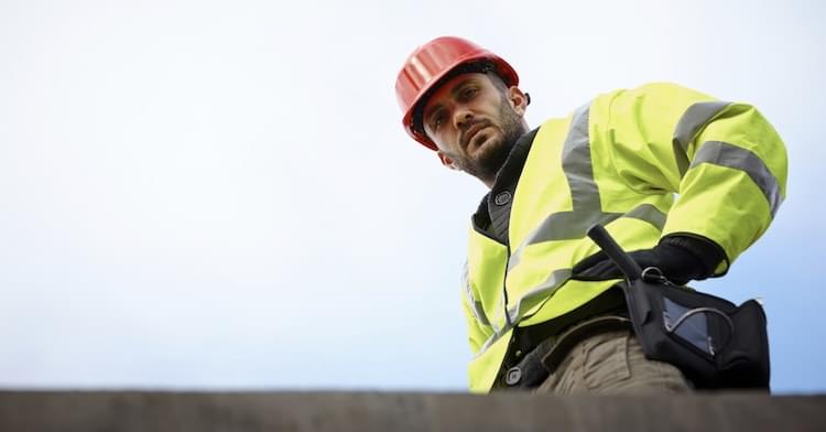 FallSafety Roofing Inspector at risk of falls at height